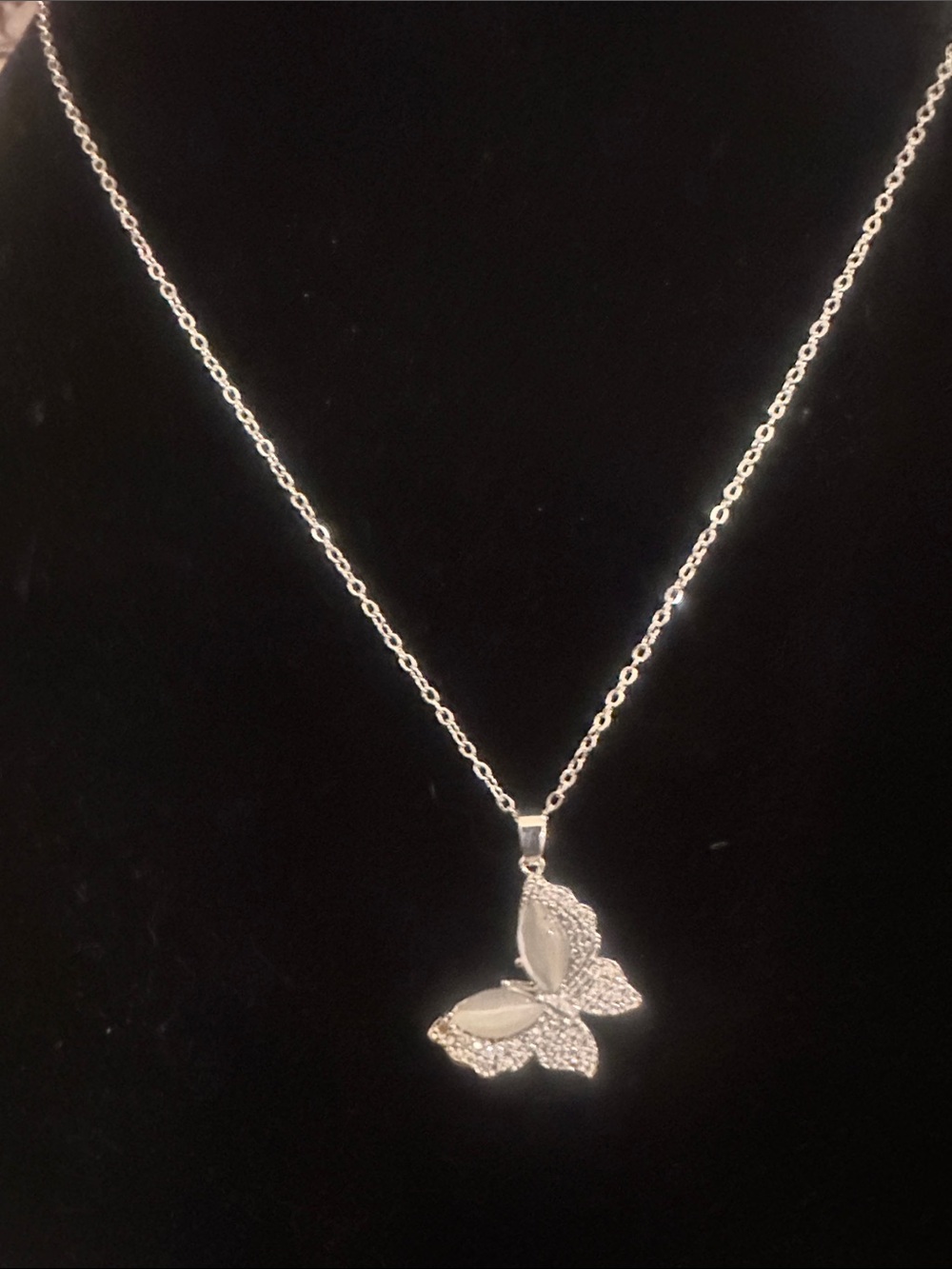 LSJ Butterfly Pendant 18in Necklace